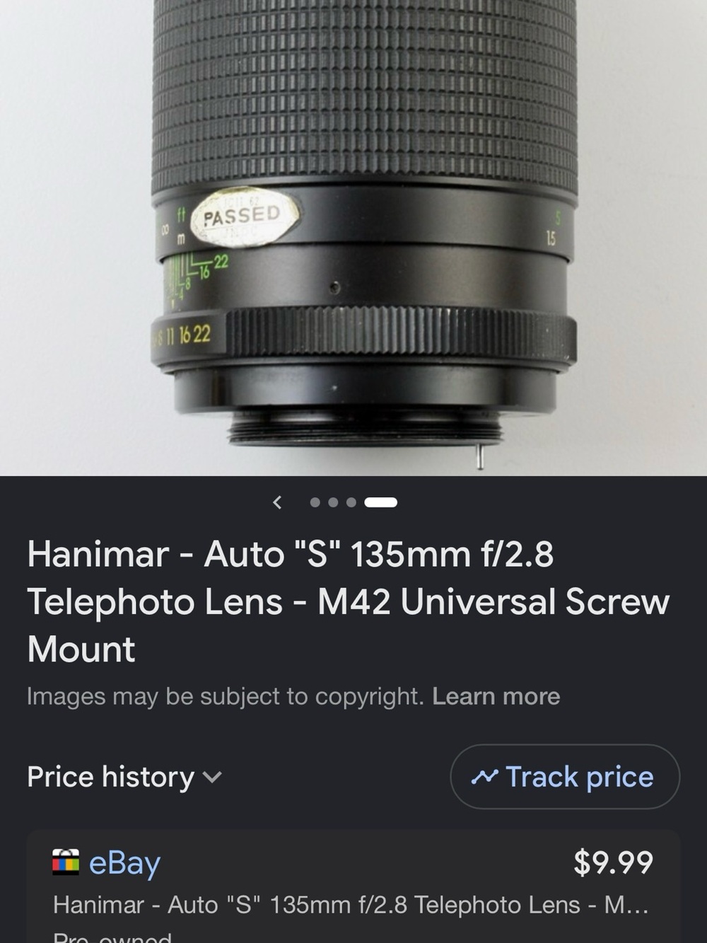 135mm f/2.8 Telephoto Lens - Black